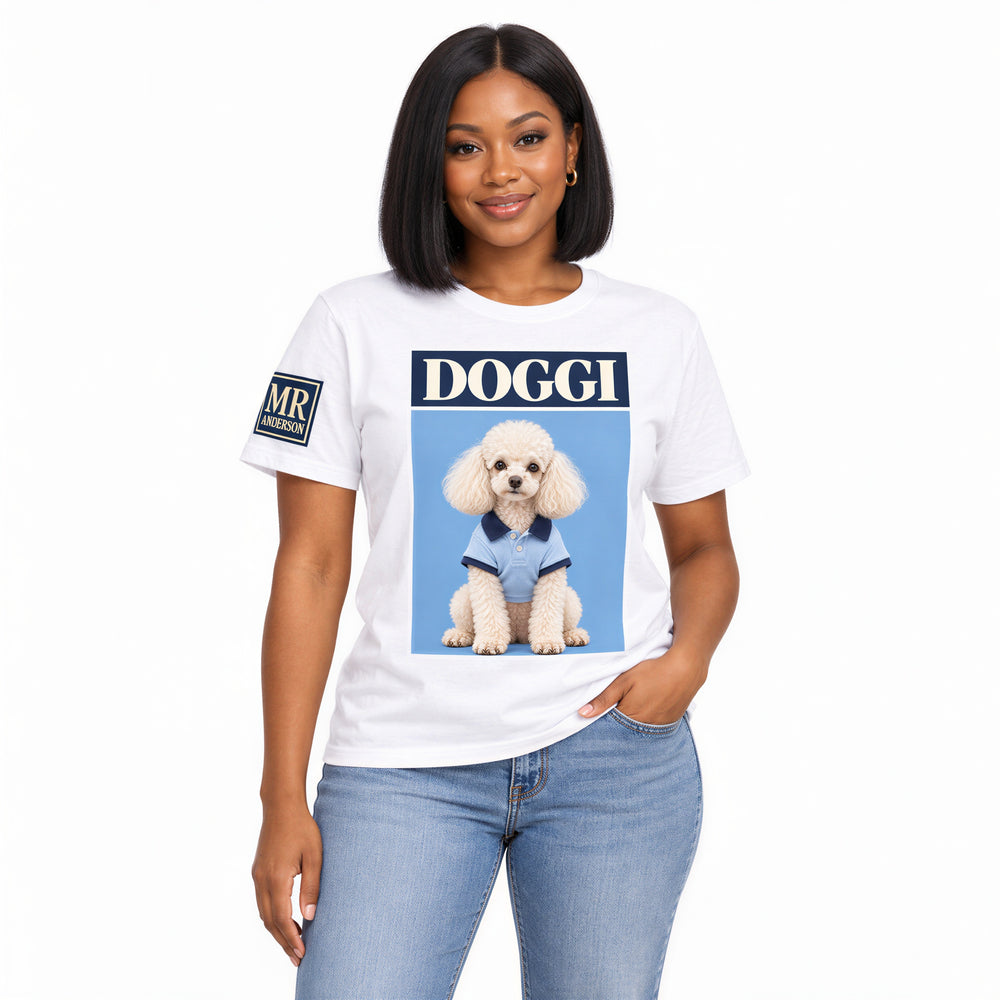 DOGGI™ Polo Club Poodle Women's Tee | White