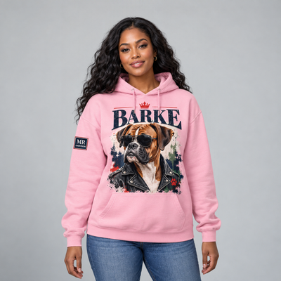 BARKE Women’s Boxer Biker Hoodie – Pink