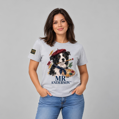 MR ANDERSON™ Women’s Border Collie Artist T-Shirt – Grey