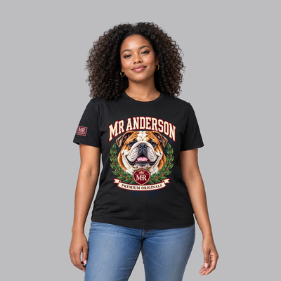 MR ANDERSON™ Women’s Bulldog Crest T-Shirt – Black