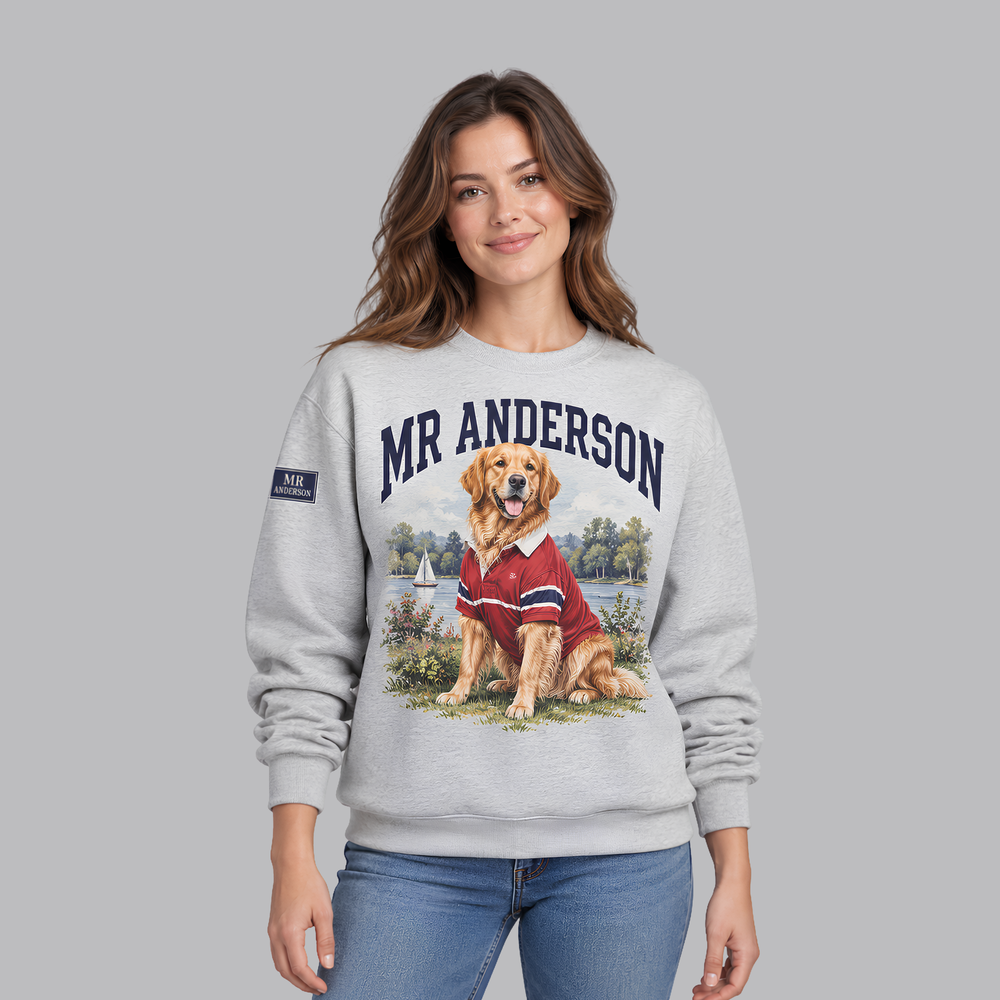 MR ANDERSON™ Women’s Golden Retriever Lakeside Sweatshirt – Grey Melange