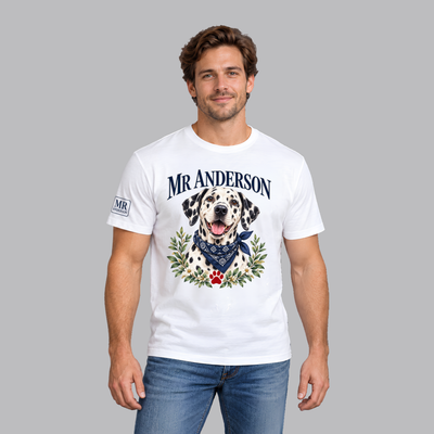 MR ANDERSON™ Men’s Dalmatian Bandana T-Shirt – White