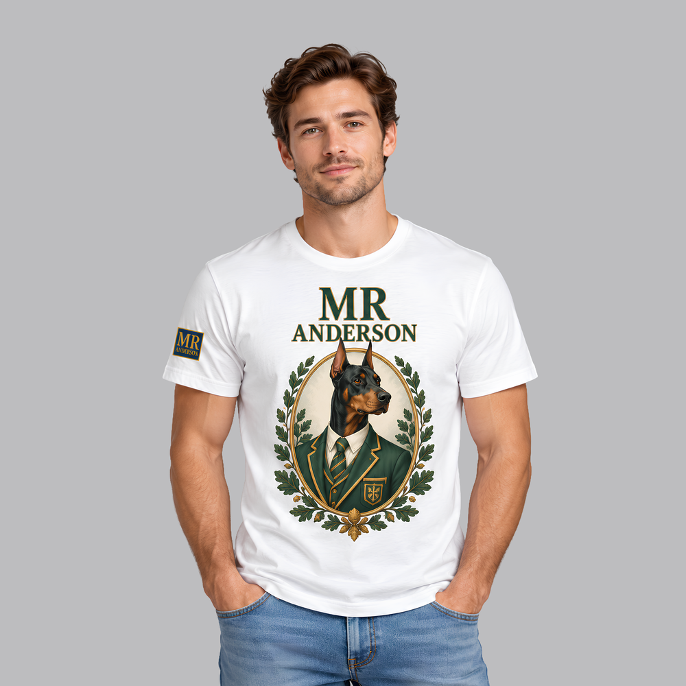 MR ANDERSON™ Men’s Doberman Crest T-Shirt – White