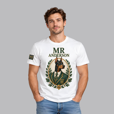 MR ANDERSON™ Men’s Doberman Crest T-Shirt – White