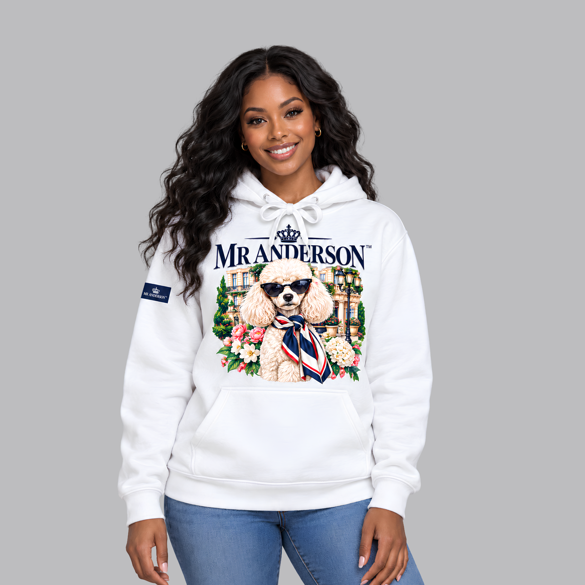 MR ANDERSON™ Women’s Poodle City Chic Hoodie – White