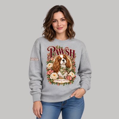 PAWSH Women’s Garden Social Cavalier Sweatshirt – Grey Melange