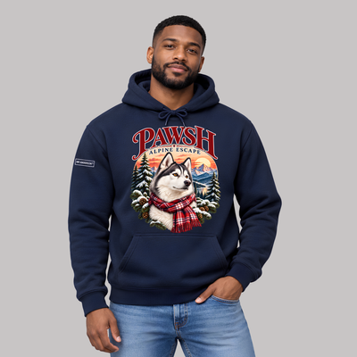 PAWSH Men’s Alpine Escape Husky Hoodie – Navy