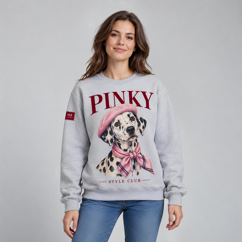 PINKY Women’s Dalmatian Style Club Sweatshirt – Grey Melange