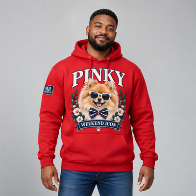 PINKY Men’s Pomeranian Weekend Icon Hoodie – Red